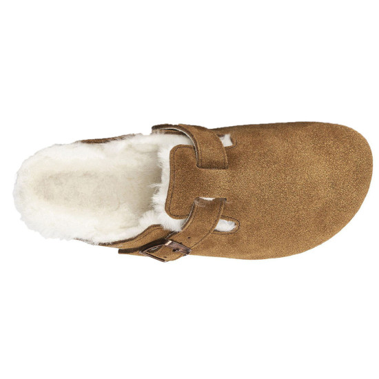 Birkenstock Suede Leather Boston Shearling